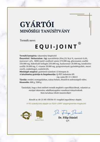 "Equi-joint" izületvédő készítmény, 800gr