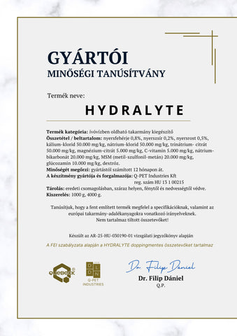 "Hydralite" só- és elektrolitpótló, 1kg