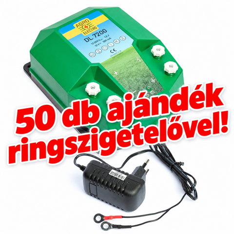 DL7200  villanypásztor készülék, 12V, 7,2 J, hálózati adapterrel