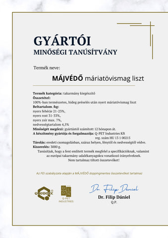 "Májvédő" 100% természetes máriatövis mag liszt, 3000gr