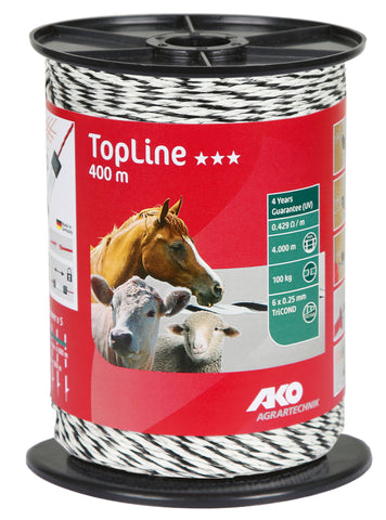 AKO TopLine vezeték - fehér/fekete, 400 m, 6x0,25 mm TriCond