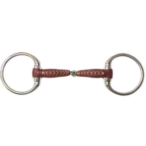 Bőrrel bevont egyszertört oliv zabla, 17 mm