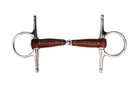 Bőrrel bevont egyszertört pálcás zabla, 20 mm