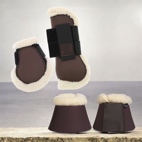 "Chocolate" szőrmés lábvédő szett pataharanggal, póni