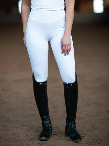 "Movement" teliszilikonos versenyleggings, white